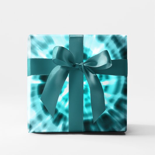 Aqua Blue Blauwgroen en White Abstract Digital Teg Cadeaupapier