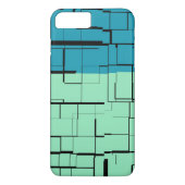 Aqua Blue Blauwgroen Green Modern Pattern Case-Mate iPhone Case (Achterkant)