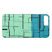 Aqua Blue Blauwgroen Green Modern Pattern Case-Mate iPhone Case (Achterkant (Horizontaal))