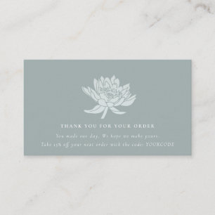 AQUA BLUE BLAUWGROEN LOTUS FLORA LOGO TOONT DANK J VISITEKAARTJE