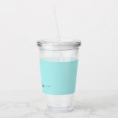 Aqua Blue Blauwgroen modern script meisjesmonogram Acryl Drinkbeker (Links)