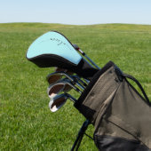 Aqua Blue Blauwgroen modern script meisjesmonogram Golfheadcover (Insitu)