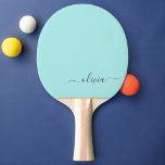 Aqua Blue Blauwgroen modern script meisjesmonogram Tafeltennisbatje<br><div class="desc">Aqua Blue Blauwgroen Script Monogram Name Ping Pong Paddle. Dit maakt de perfecte liefhebbende 16 verjaardag,  bruiloft,  vrijgezellenfeest,  verjaardagsdag,  baby shower of vrijgezellenfeest voor iemand die van luxe glam en stijl houdt.</div>