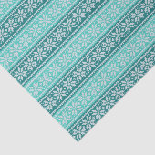 Aqua Blue Blauwgroen Poinsettia-kerstpatroon Tissuepapier (Detail)