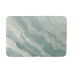 Aqua Blue Blauwgroen Sage Green Abstract Print Badmat