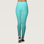 Aqua Blue Blauwgroen Turquoise Dipped Ombre Leggings (Achterkant)