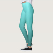 Aqua Blue Blauwgroen Turquoise Dipped Ombre Leggings (Links)