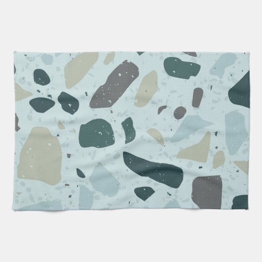 Aqua Blue Blob Keukenhanddoek (Horizontaal)