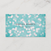 Aqua Blue Bokeh Visitekaartje (Voorkant)