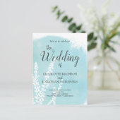 Aqua Blue Botanical Waterverf Wash Weddenschap Briefkaart (Staand voorkant)