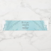 Aqua Blue Botanical Waterverf Wash Weddenschap Waterfles Etiket (Enkel label)