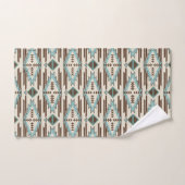 Aqua Blue Brown Aztec Pattern Bad Handdoek (Handdoek)