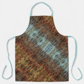 Aqua Blue Brown en Oranje Animal Print Schort (Voorkant)