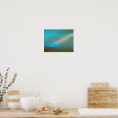 Aqua Blue & Brown Glow #1 Abstract Art Poster (Keuken)