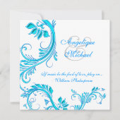 Aqua blue bruiloft verloving kaart (Voorkant)