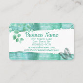 Aqua Blue Brushed Metal Visitekaartje (Achterkant)