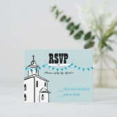 Aqua Blue Bunting We gaan naar de Chapel RSVP (Staand voorkant)