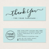 Aqua Blue Business logo bedankt dat je kaart hebt  (Voorkant /achterkant)