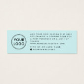 Aqua Blue Business logo bedankt dat je kaart hebt  (Achterkant)