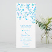 Aqua Blue Butterflies Wedding Kaart (Staand voorkant)