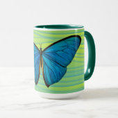 Aqua Blue Butterfly Green Art Mok Cup (Voorkant rechts)