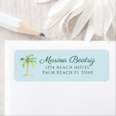 Aqua Blue Cabana Palm Tree Beach Club Adres Etiket (Insitu)