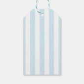 Aqua Blue Cabana Stripes Palm Beach Club Bedankt Cadeaulabel (Achterkant)