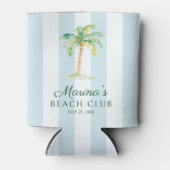 Aqua Blue Cabana Stripes Palm Beach Club Blikjeskoeler (Voorkant)