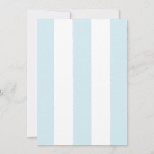 Aqua Blue Cabana Stripes Palm Beach Club Verjaarda Kaart (Achterkant)