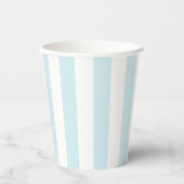 Aqua Blue Cabana Stripes Verjaardag Papieren Bekers (Voorkant)