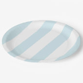 Aqua Blue Cabana Stripes Verjaardag Papieren Bordje (Gekanteld)