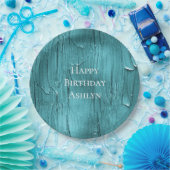 Aqua Blue Cake Frosting Verjaardag Papieren Bordje (Feest)