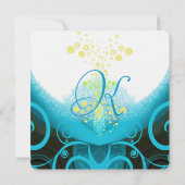 Aqua Blue Calla Lily Flower Wedding Invitations Kaart (Achterkant)