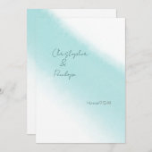 Aqua Blue Calligraphy Waterverf Save the Date Kaart (Voorkant / Achterkant)