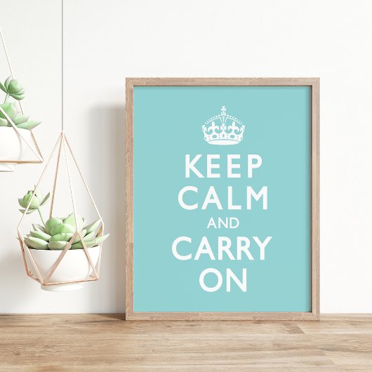 Aqua Blue Calm houden en doorgaan Poster