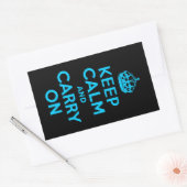 Aqua Blue Calm houden en doorgaan Rechthoekige Sticker (Envelop)