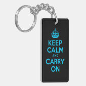 Aqua Blue Calm houden en doorgaan Sleutelhanger (Voorkant Links)