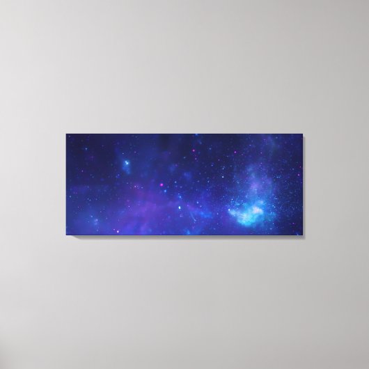 Aqua Blue Celestial Milky Way Galactic Centre Canvas Afdruk (Voorkant)