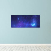 Aqua Blue Celestial Milky Way Galactic Centre Canvas Afdruk (Insitu (Houten vloer))