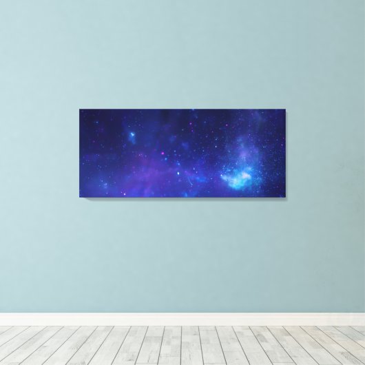 Aqua Blue Celestial Milky Way Galactic Centre Canvas Afdruk (Insitu (Houten vloer))