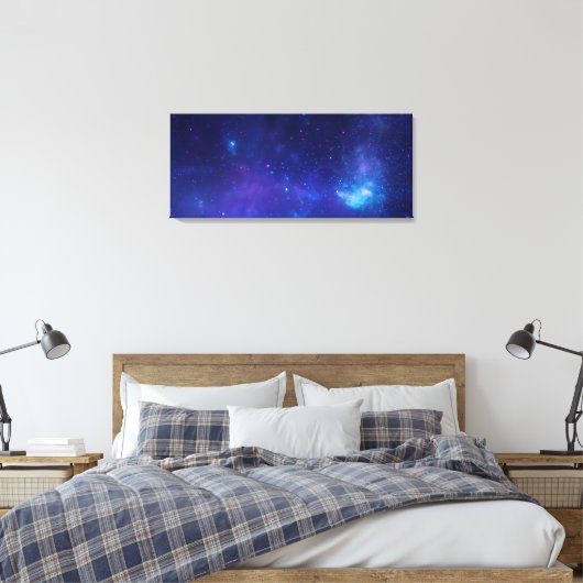 Aqua Blue Celestial Milky Way Galactic Centre Canvas Afdruk (Insitu (Slaapkamer))