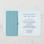 Aqua Blue Chevron Border Kaart (Voorkant / Achterkant)