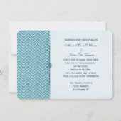 Aqua Blue Chevron Border Kaart (Voorkant)