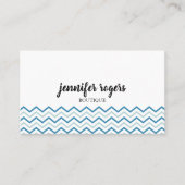 Aqua Blue Chevron Pattern Boutique Visitekaartje (Voorkant)