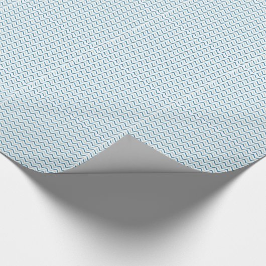 Aqua Blue Chevron Pattern Cadeaupapier (Hoek)