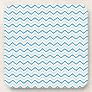 Aqua Blue Chevron Pattern Drankjes Onderzetter