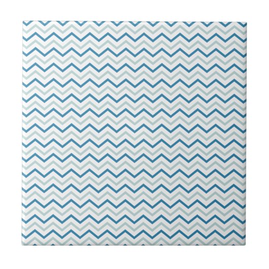 Aqua Blue Chevron Pattern Tegeltje (Voorkant)