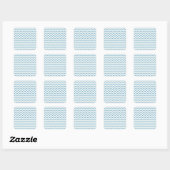 Aqua Blue Chevron Pattern Vierkante Sticker (Vel)