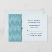 Aqua Blue Chevron RSVP Kaart (Voorkant / Achterkant)