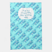 Aqua Blue Choo Choo Train Baby shower Gifts Theedoek (Verticaal)